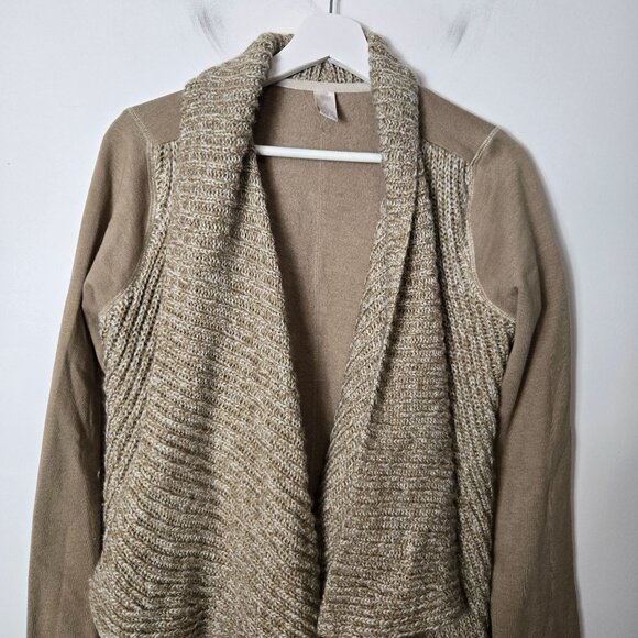 Prana Women's Size M Demure Organic Cotton Draped Open Front Cardigan Sweater - Picture 3 of 16